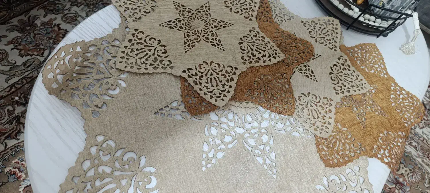 رومیزی چهار تیکه گرد|پرده، رانر، رومیزی|همدان, |دیوار