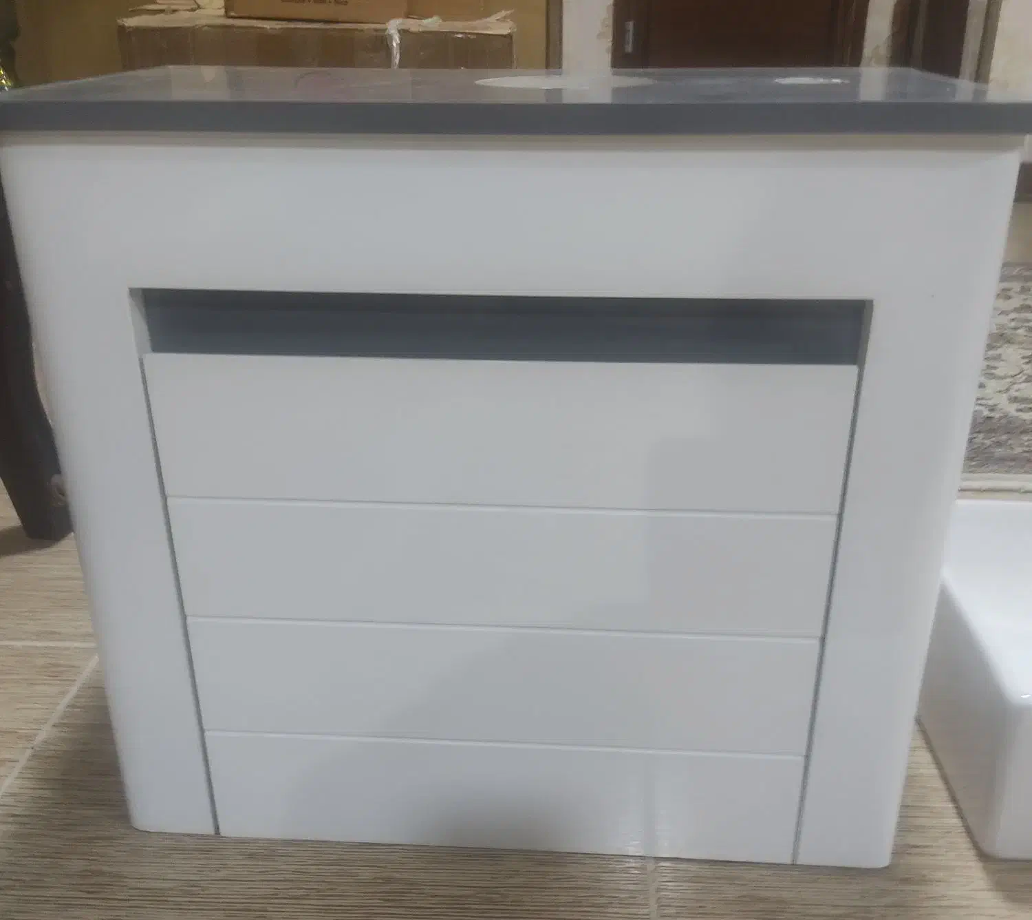 روشویی کابینتی آنتیک سفید وطوسی کوچک|لوازم سرویس بهداشتی|آبادان, |دیوار