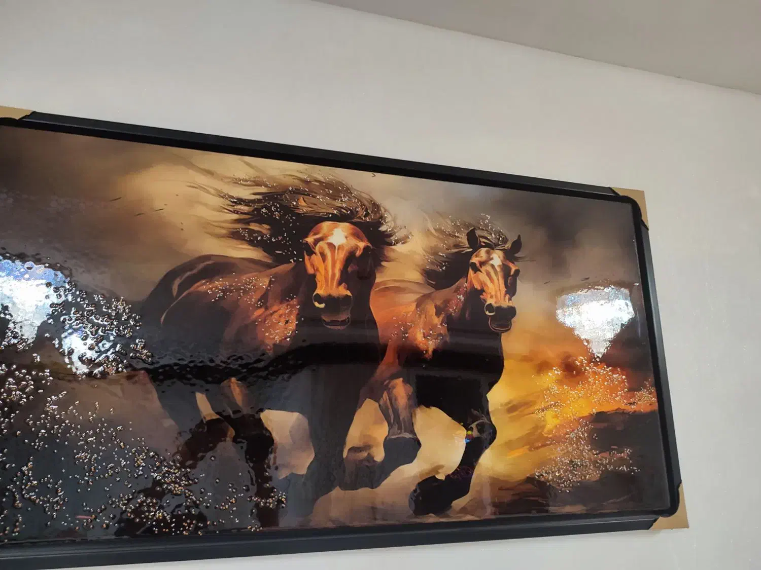 تابلوی نقاشی دوتاعکس اسب زیبادرحال دوندگی|تابلو، نقاشی، عکس|بوکان, |دیوار