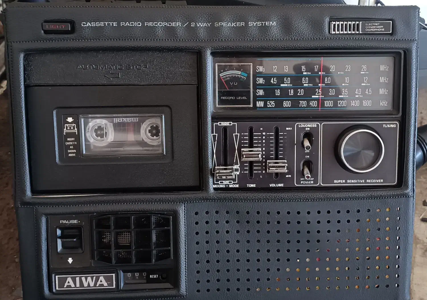 ضبط رادیو کاست سه حالت آنتیک|کلکسیون اشیاء عتیقه|مهاباد (آذربایجان غربی), |دیوار