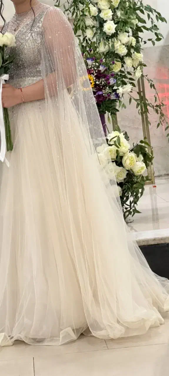 لباس مجلسی رنگ نباتی پنل سنگ دوزی شده|لباس|ماکو, |دیوار