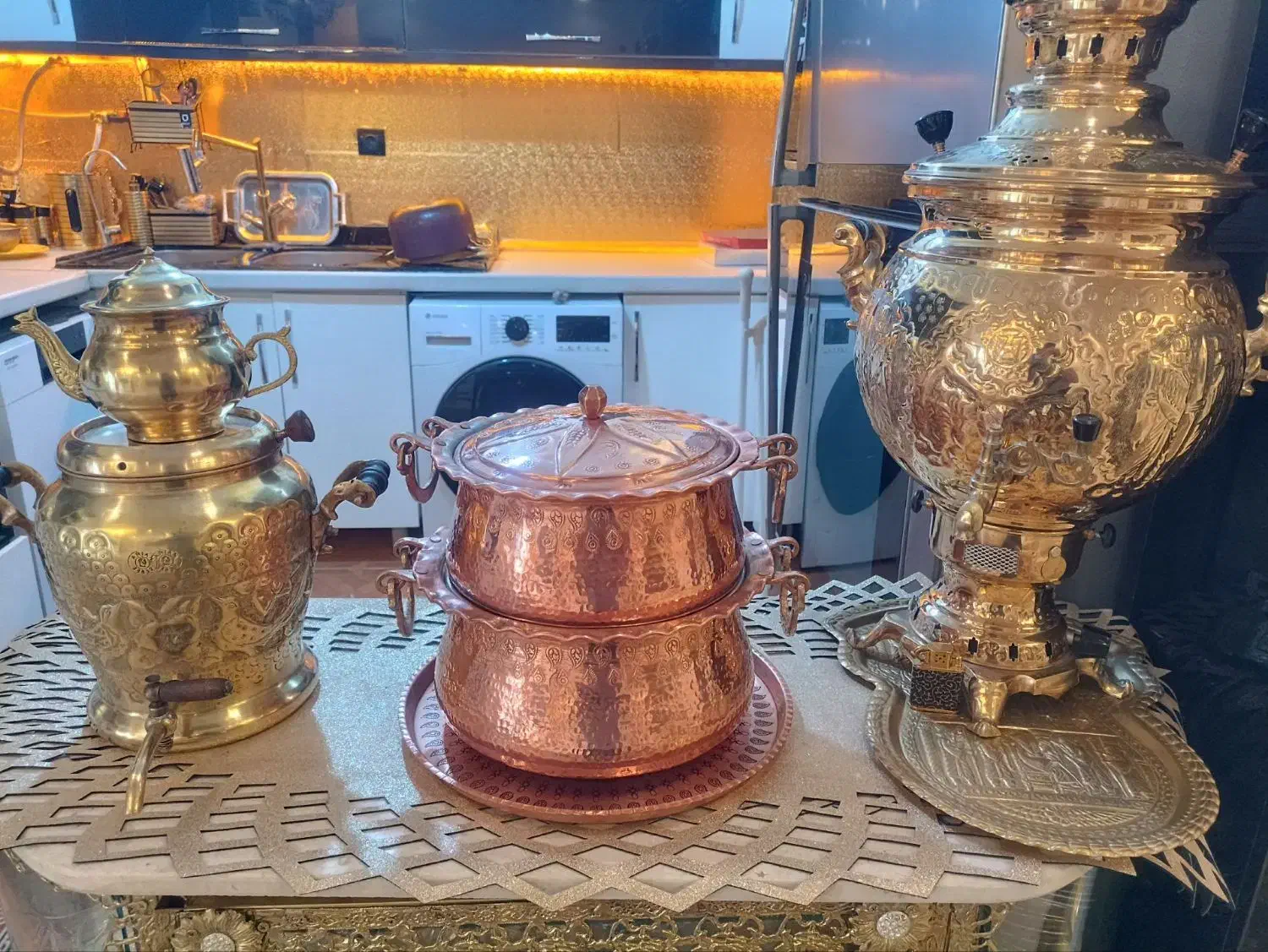 سماور .قابلمه مسی.کتری برنجی|سماور، چای‌ساز، قهوه‌ساز|تهران, سازمان برنامه جنوبی|دیوار