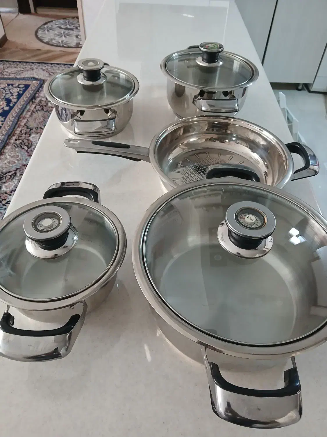 قابلمه استیل کف چدن ترکیه ۹ پارچه|ظروف پخت‌وپز|مشهد, الهیه|دیوار