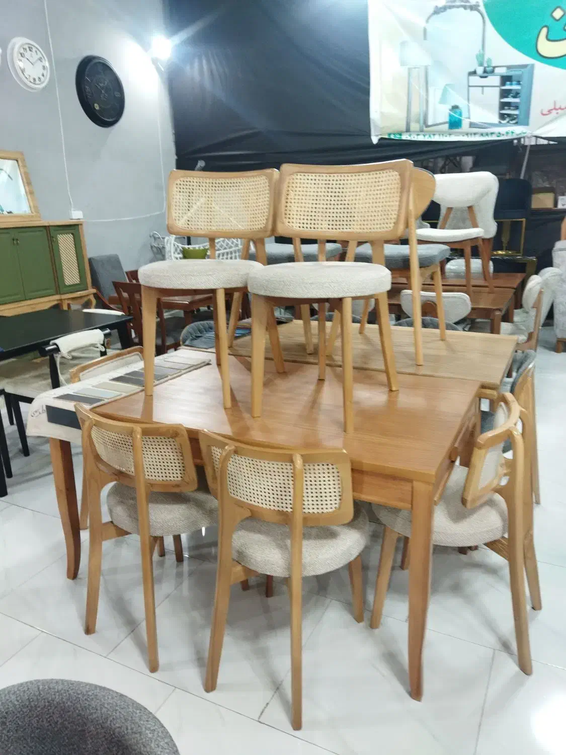 میز غذاخوری پینار پشت حصیری|میز و صندلی غذاخوری|ارومیه, |دیوار