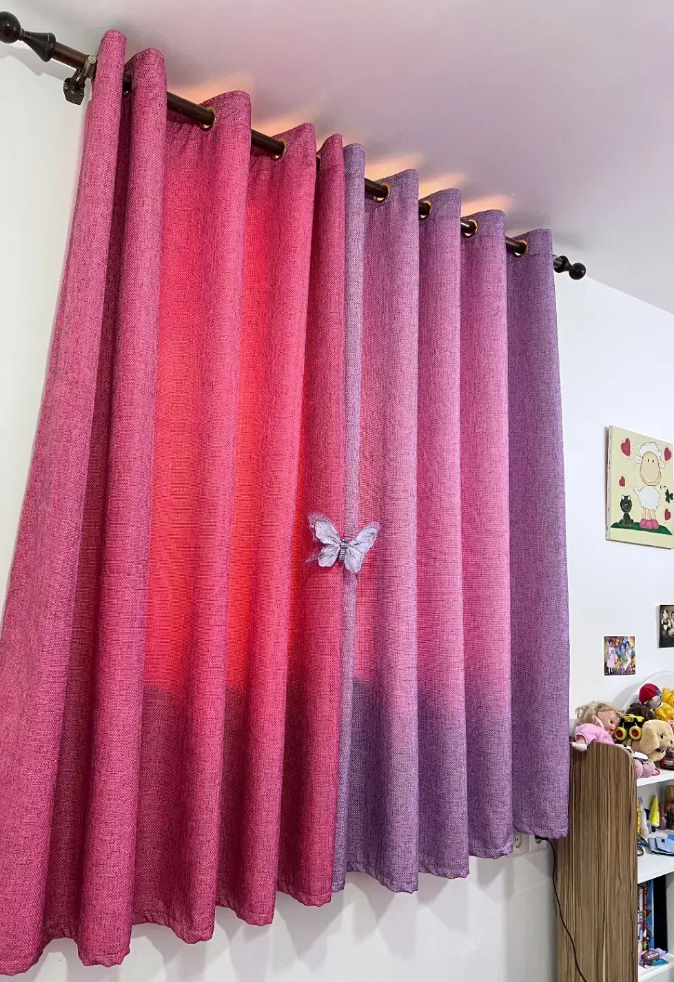 پرده نو با چوب پرده چوبی|پرده، رانر، رومیزی|شوشتر, |دیوار