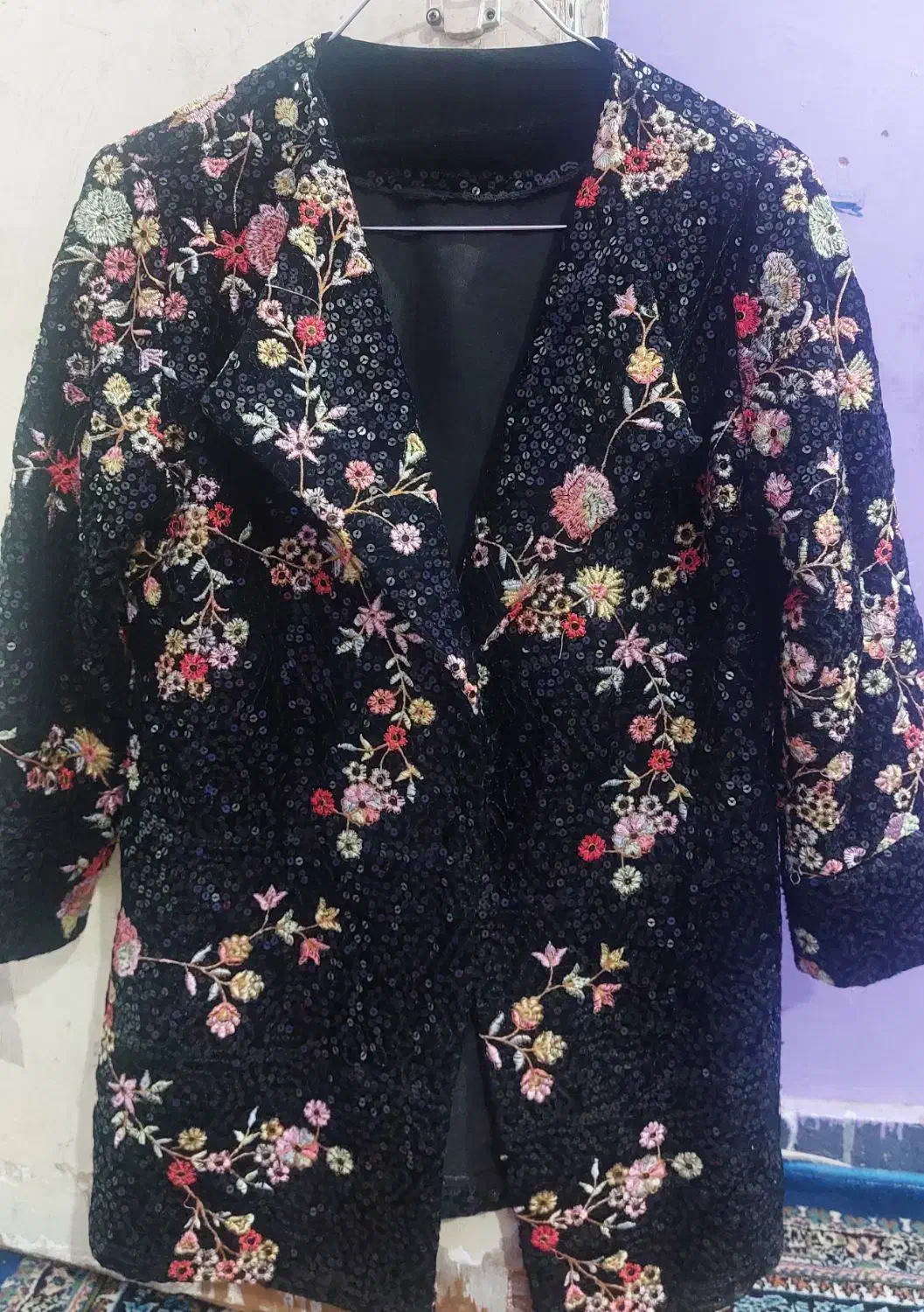 مانتو مخمل فول پولکدوزی|لباس|دوگنبدان, |دیوار