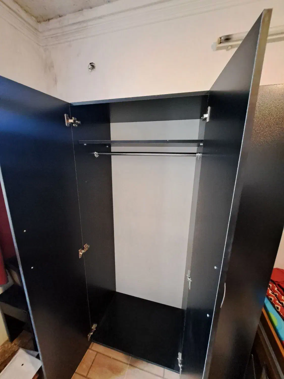 کمد لباس ملامینه مشکی|جاکفشی، کمد، دراور|رودسر, |دیوار