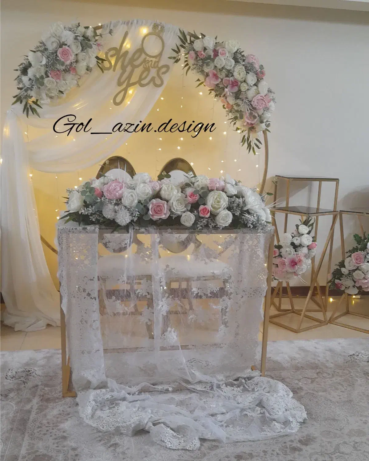 دیزاین بله برون و یلدایی عروس با گل مصنوعی|خدمات پذیرایی، مراسم|کرج, کوی مدرس|دیوار