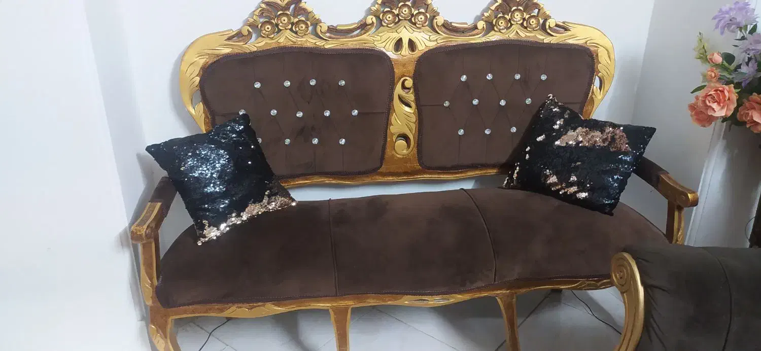 مبل سلطنتی ۷نفره و میز نهار خوری ۴نفره  کارکرده|مبلمان خانگی و میز عسلی|پاکدشت, پاکدشت (مامازند)|دیوار