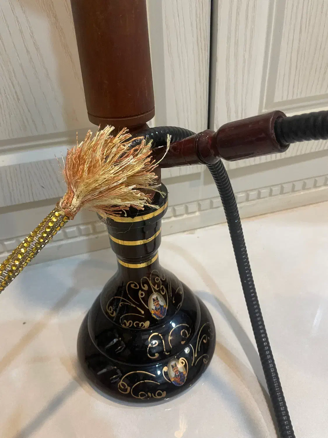 قلیان برنجی و چوب سرخ اعلا|کلکسیون و سرگرمی|مشهد, نیروی هوایی|دیوار