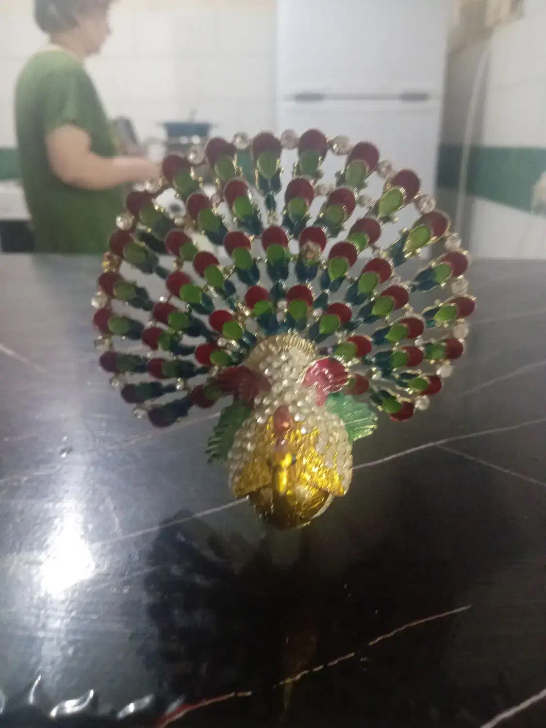 مجسمه طاووس مسی مدل جا انگشتری و کار شده|جواهرات|کرج, خرمدشت|دیوار