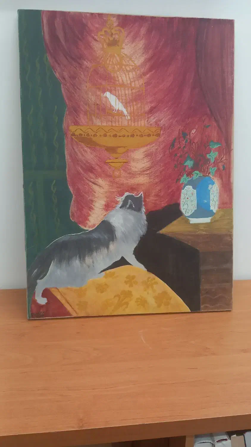 تابلو تصویر گربه هنر نقاشی دست|تابلو، نقاشی، عکس|بوشهر, |دیوار