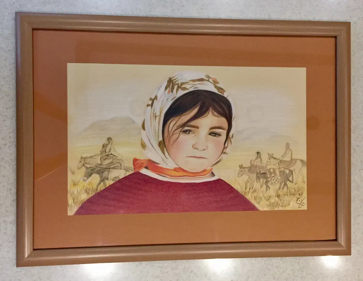 نقاشی مداد رنگ اتاق کودک|تابلو، نقاشی، عکس|شیراز, آبیاری|دیوار