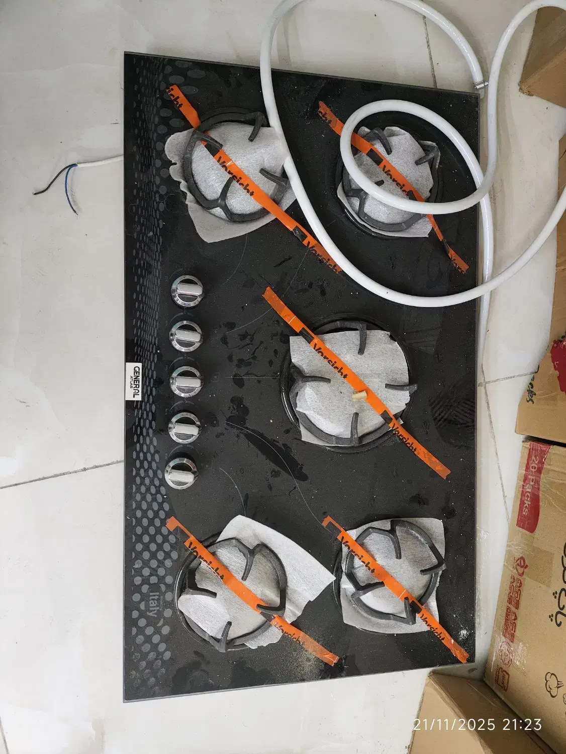 اجاق گاز شیشه ای پنج شعله General Atlas|اجاق گاز و لوازم برقی پخت‌وپز|تهران, سازمان برنامه جنوبی|دیوار