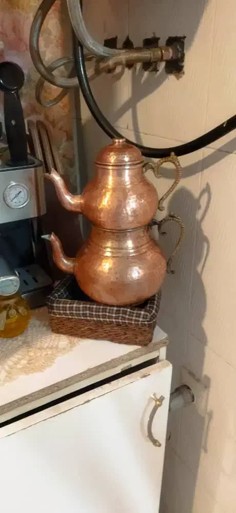 کتری وقوری مسی اصل ترک پارچ مسی سماوربرقی|ظروف سرو و پذیرایی|ماهدشت, |دیوار