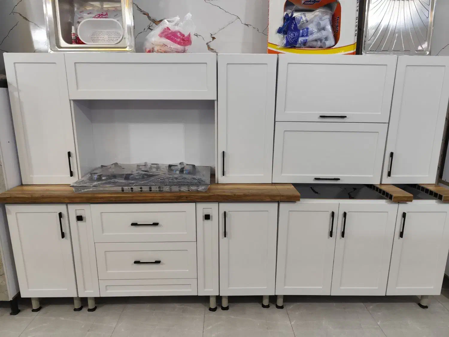 کابینت آماده ممبران ۶متری +سینک +هود وگاز ۵ شعله|مصالح و تجهیزات ساختمان|کرج, مصباح|دیوار