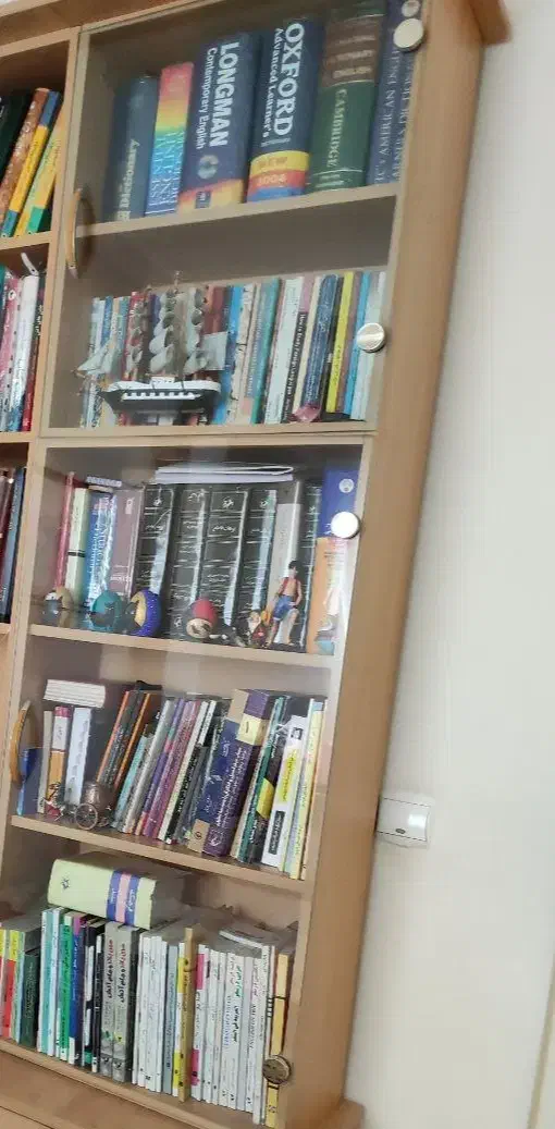 کتابخانه|کتابخانه، شلف، قفسههای دیواری|رشت, معلم|دیوار