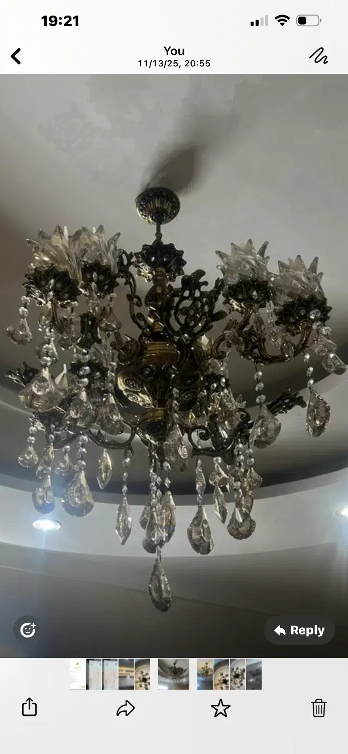 ۲عدد لوستر پذیرایی و۱عدد اشپزخونه برنز سه طوق|لوستر و چراغ آویز|اردبیل, |دیوار