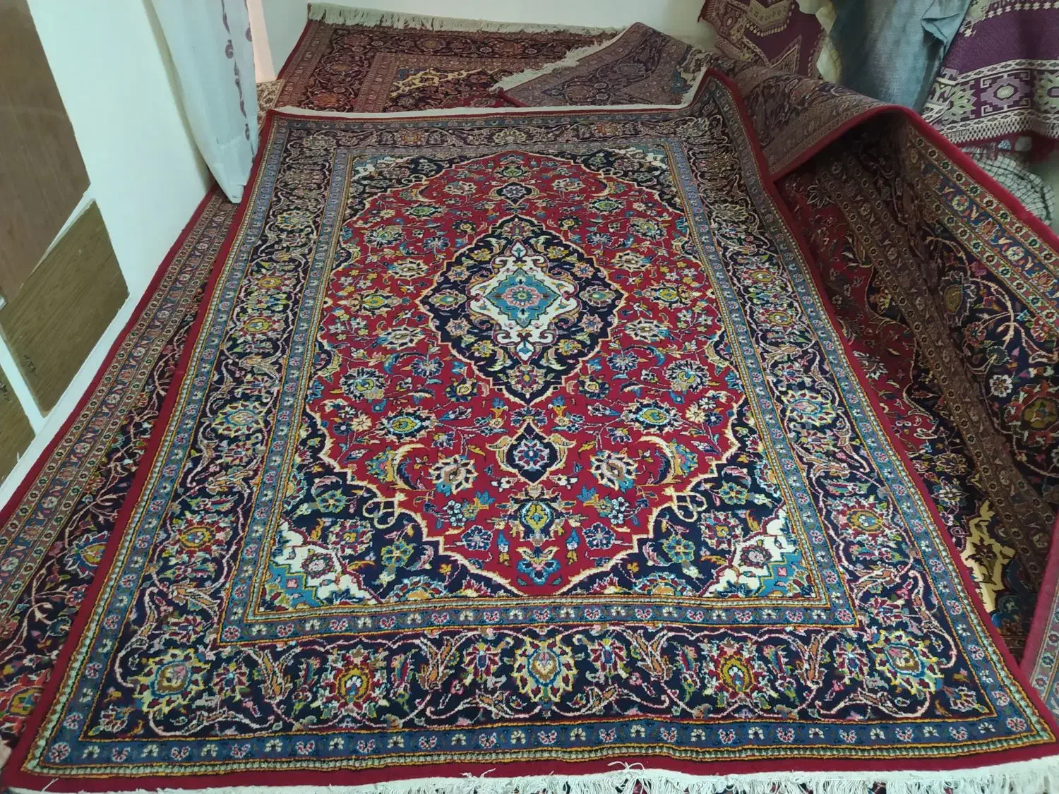 فرش دستباف قدیمی|فرش|کاشان, آیت الله سعیدی|دیوار