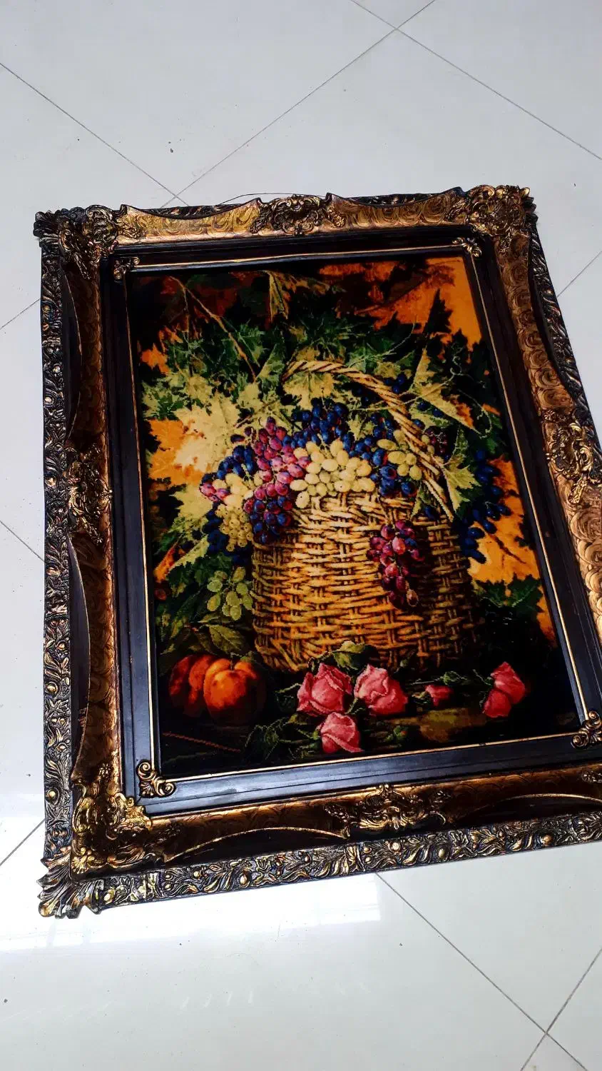 تابلو فرش دستباف تبریز سبد گل|تابلو فرش|تهران, اختیاریه|دیوار