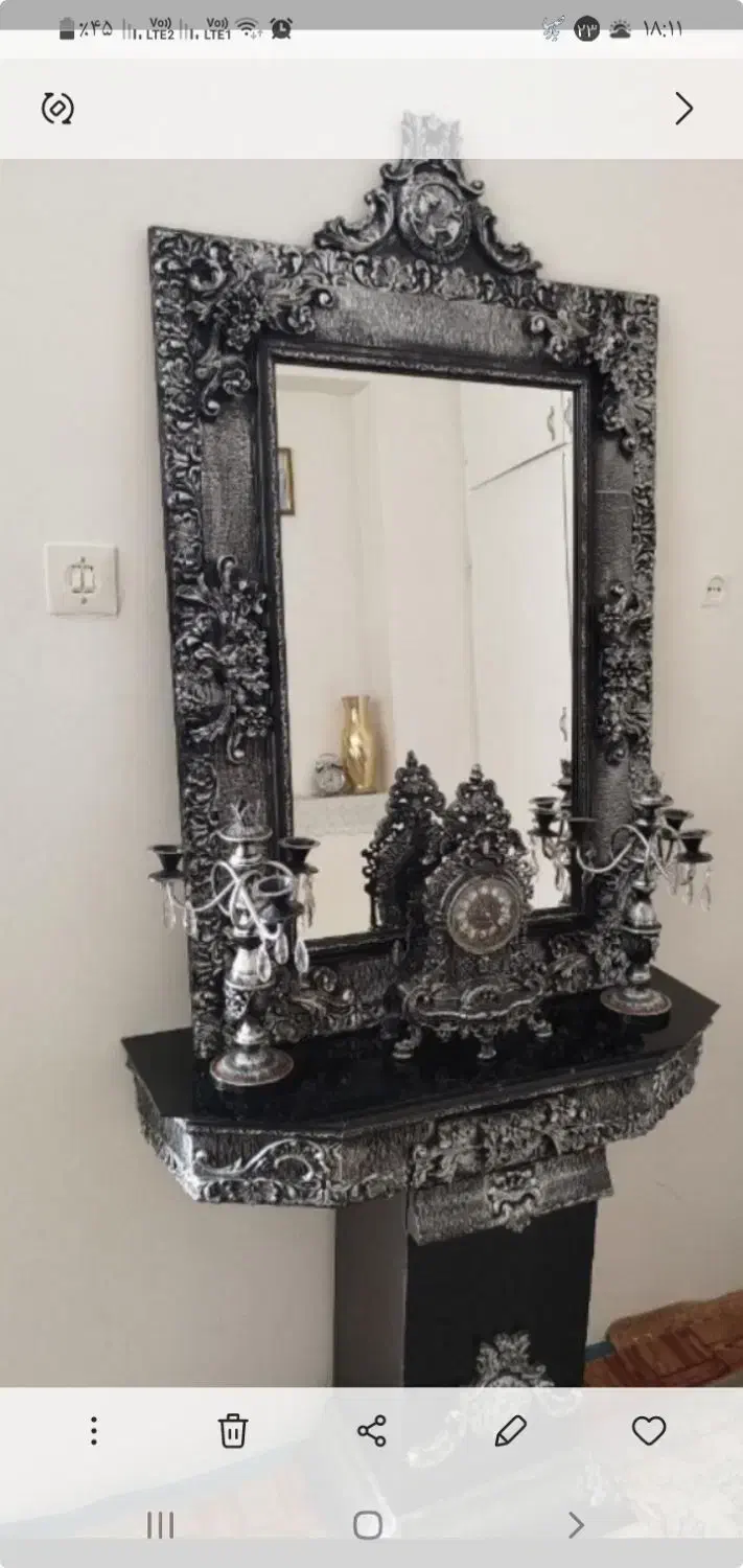 آینه و شمعدان|صنایع دستی و سایر لوازم تزئینی|قزوین, |دیوار