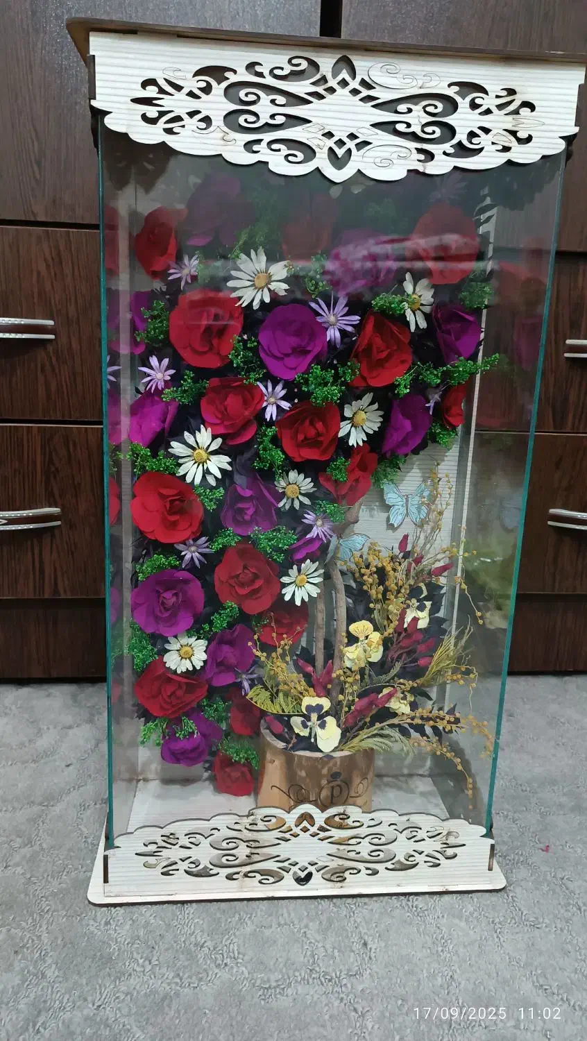فروش باکس گل خشک طبیعی نو|گل مصنوعی|شیراز, زرهی|دیوار