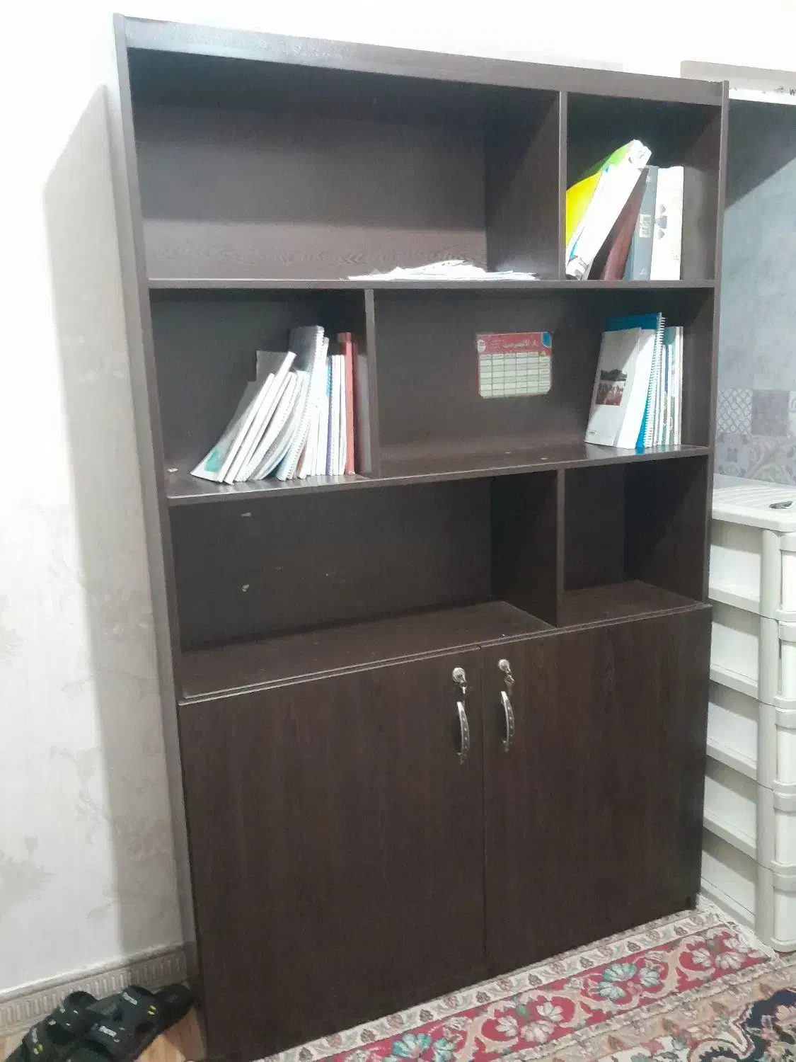 کتابخانه جنس ام دی اف رنگ قهوه ای سوخته|کتابخانه، شلف، قفسه‌های دیواری|قرچک, میرزائی شمالی|دیوار