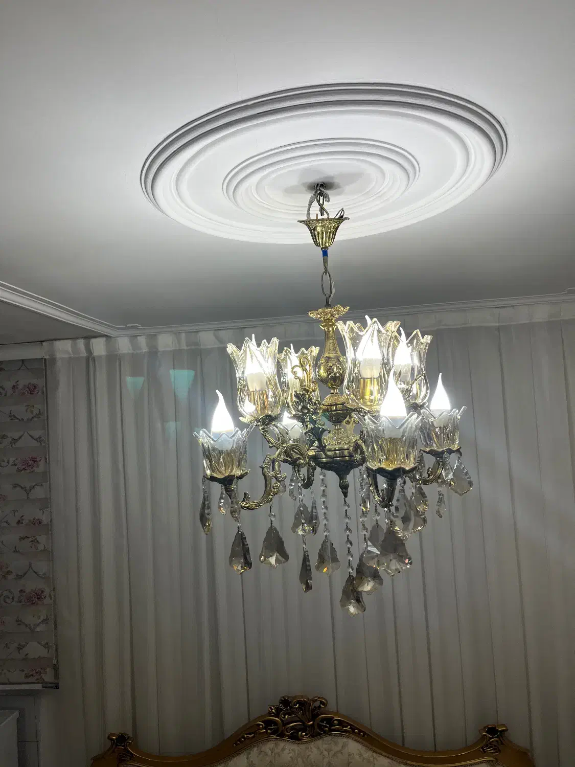 لوستر برنز ۲عدد|لوستر و چراغ آویز|قزوین, |دیوار