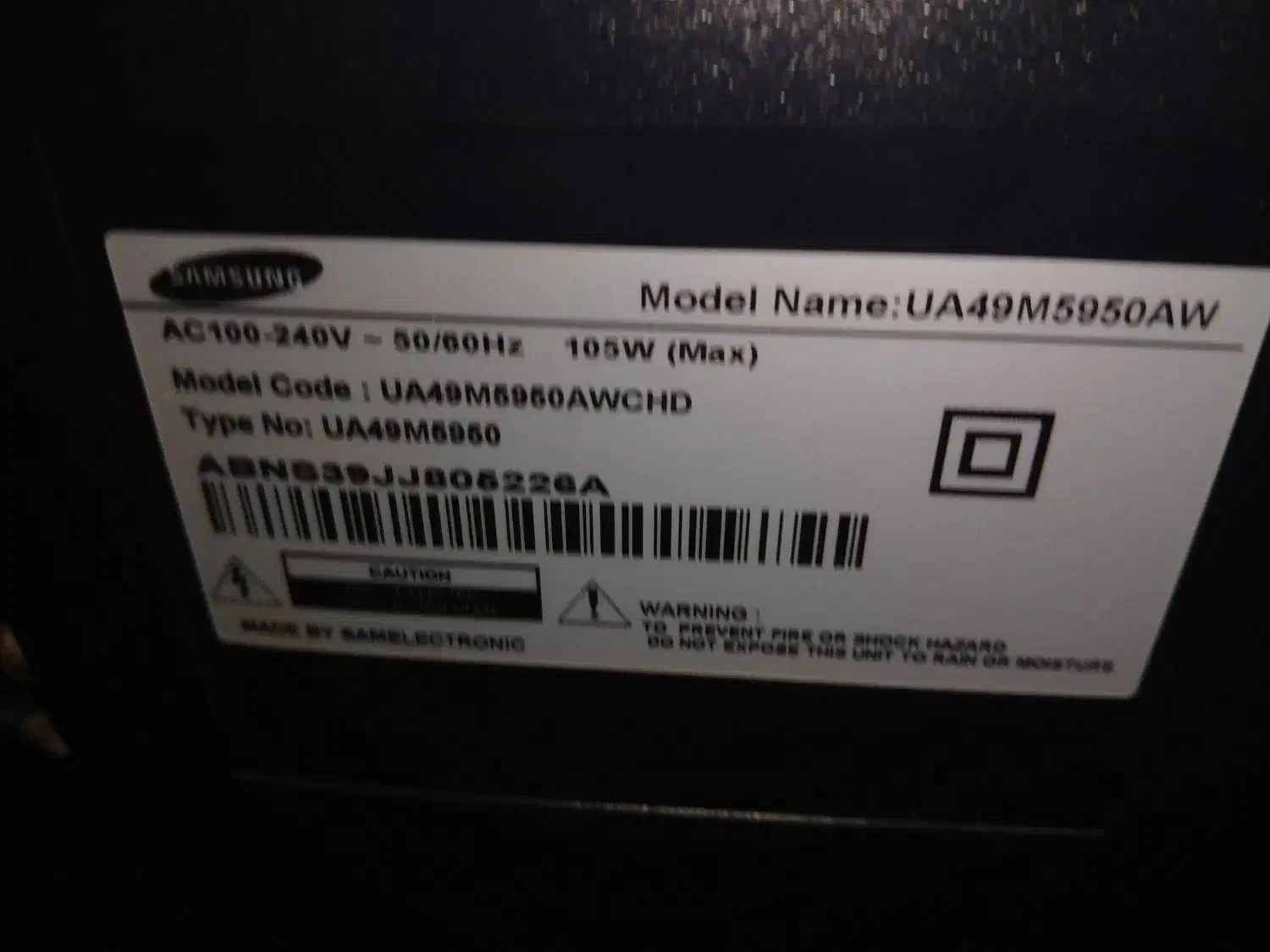 تلویزیون سامسونگ شکسته ۴۹ اینچ|تلویزیون و پروژکتور|شهریار, شهرک مصطفی خمینی|دیوار