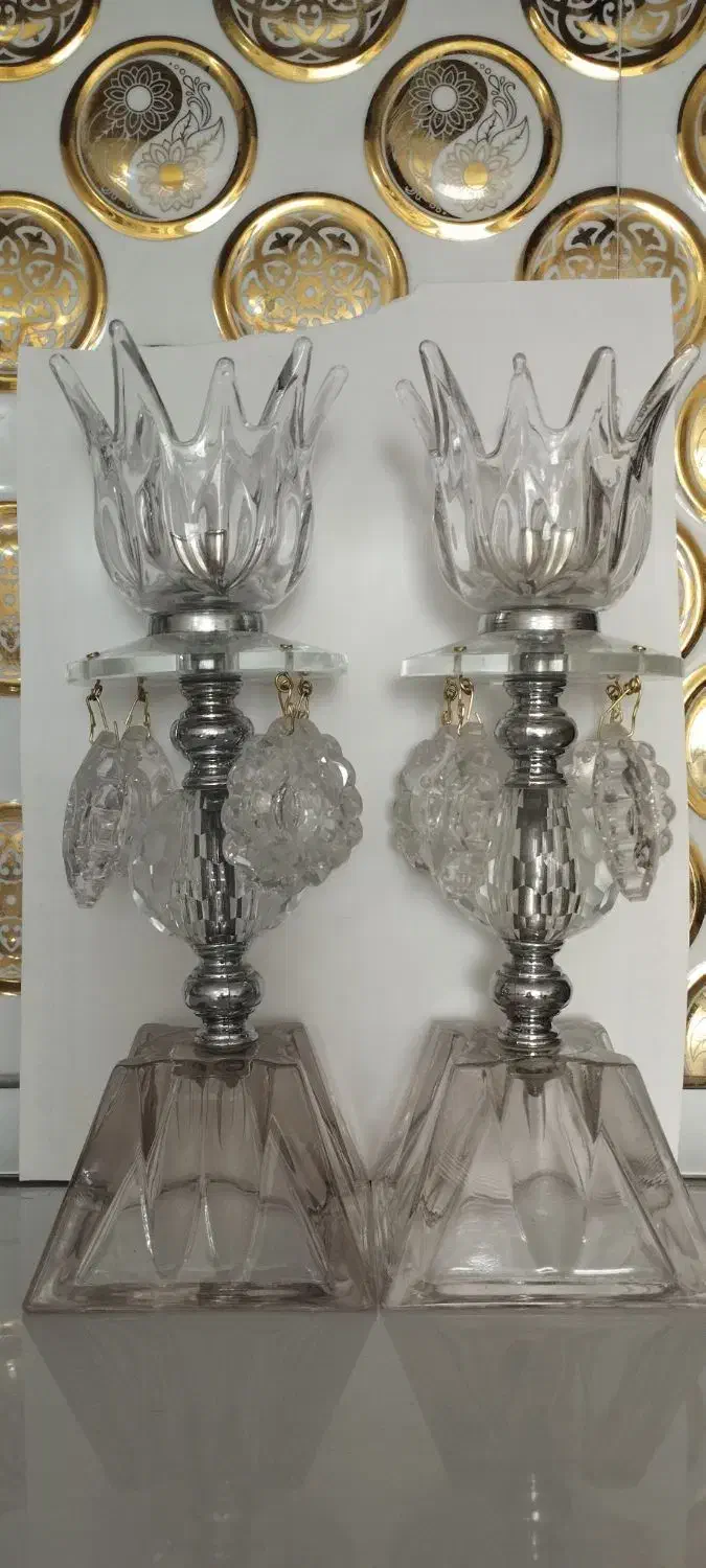 ست شمعدان کریستال طرح کلاسیک|صنایع دستی و سایر لوازم تزئینی|نیشابور, امام خمینی|دیوار