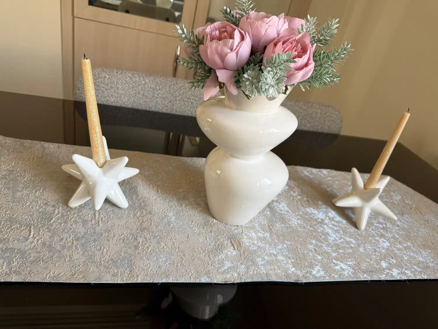 گلدان و دوعدد شمعدان پینترسی|صنایع دستی و سایر لوازم تزئینی|تهران, وحیدیه|دیوار