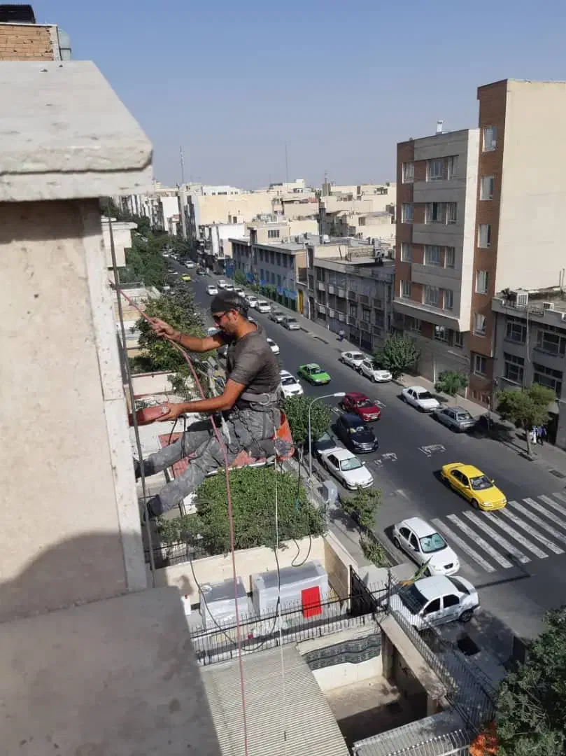 پیچ و رولپلاک نما بدون داربست،با طناب،راپل|خدمات پیشه و مهارت|تهران, نیروی هوایی (پیروزی)|دیوار