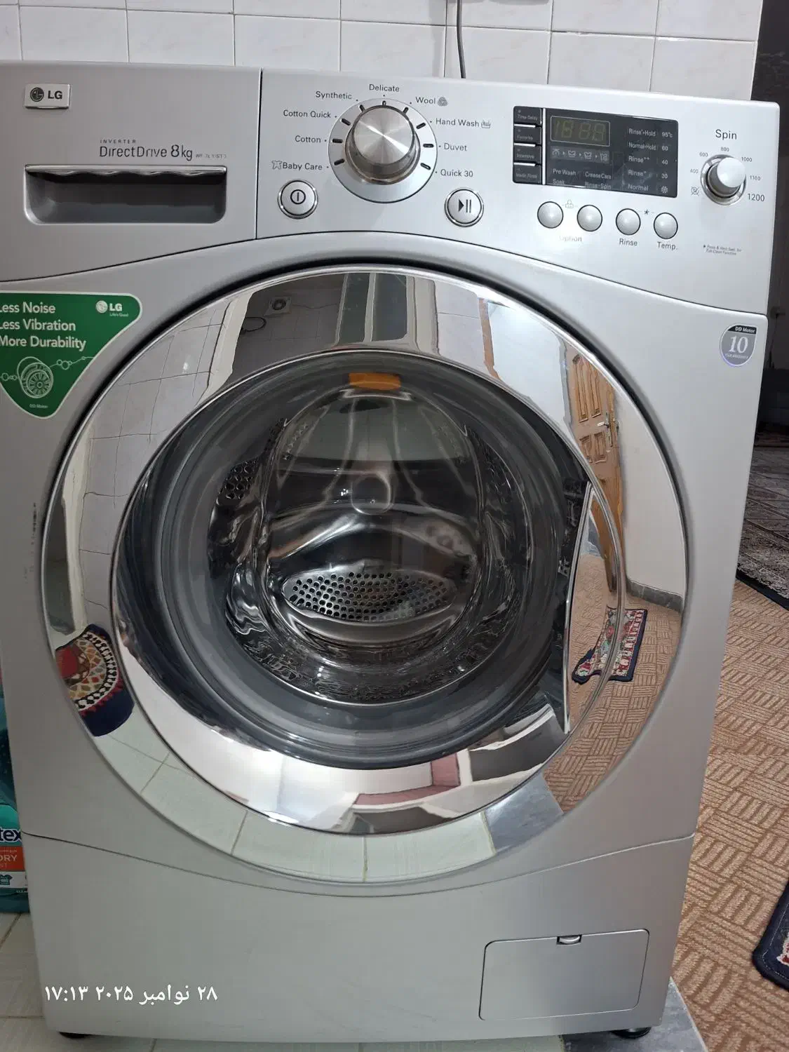 فروش لباسشویی ال جی 8 کیلویی در حد نو|ماشین لباسشویی و خشککن لباس|شیراز, شهرک مطهری|دیوار