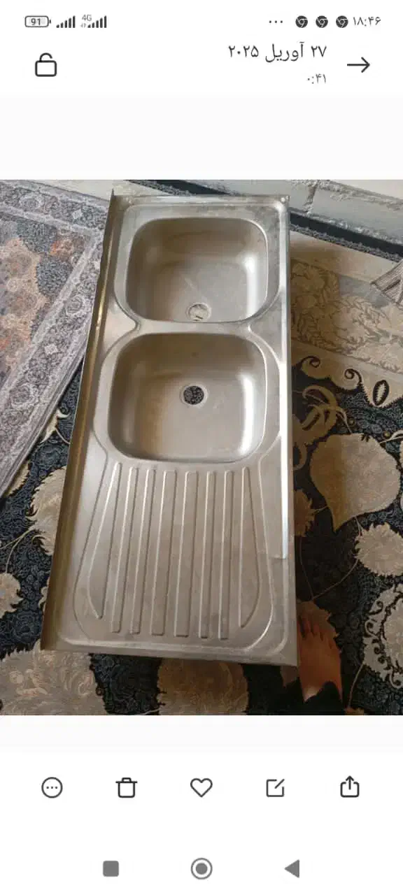 سینک  ظرفشویی  .|آب‌چکان و نظم‌دهنده ظروف|ایذه, |دیوار