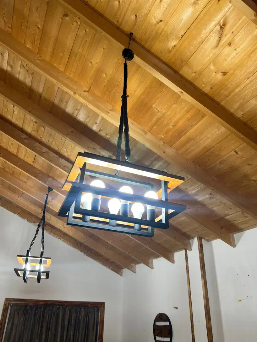 لوستر چوب فلز|لوستر و چراغ آویز|تهران, آسمان|دیوار