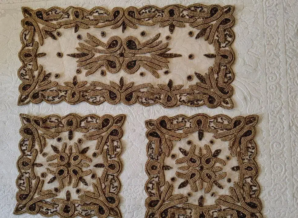 رومیزی سنگ دوزی هند|پرده، رانر، رومیزی|تهران, سازمان برنامه جنوبی|دیوار