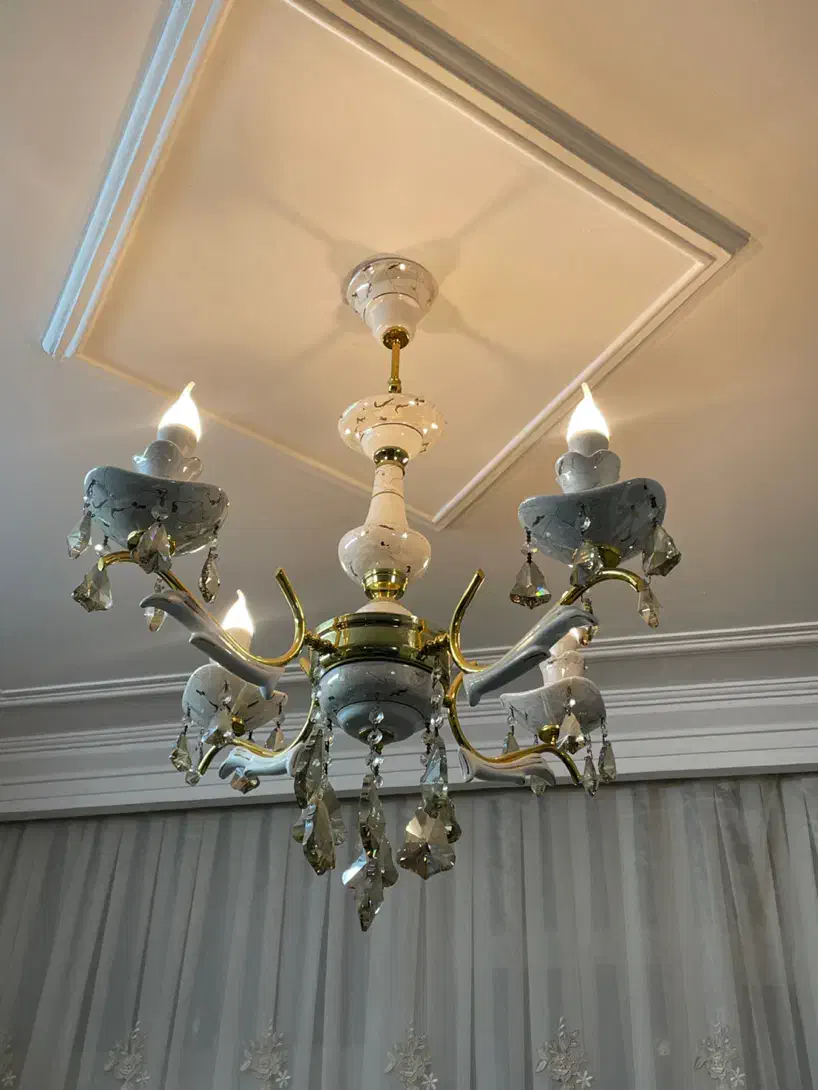 لوستر سرامیکی برنز ترکیبی کاملا نو بدون هیچ ایرادی|لوستر و چراغ آویز|اسلام‌شهر, زرافشان|دیوار