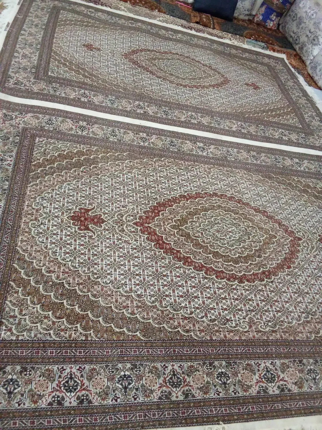 فرش دستبافت چهل رج 12متری بدون ایراد خوش رنگ 13مدی|فرش|خوی, |دیوار