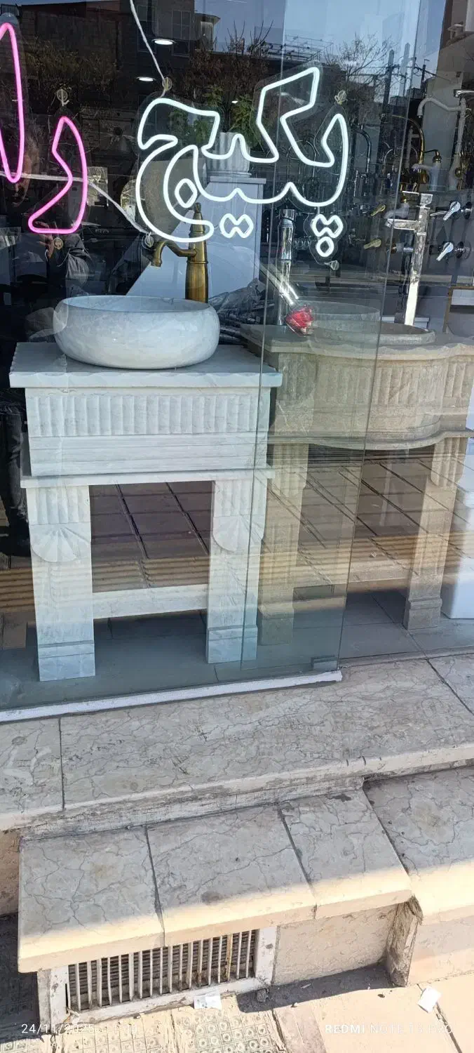 روشویی سنگ طبیعی کاسه روکار و توکار، شیرآلات|لوازم سرویس بهداشتی|ساوه, |دیوار