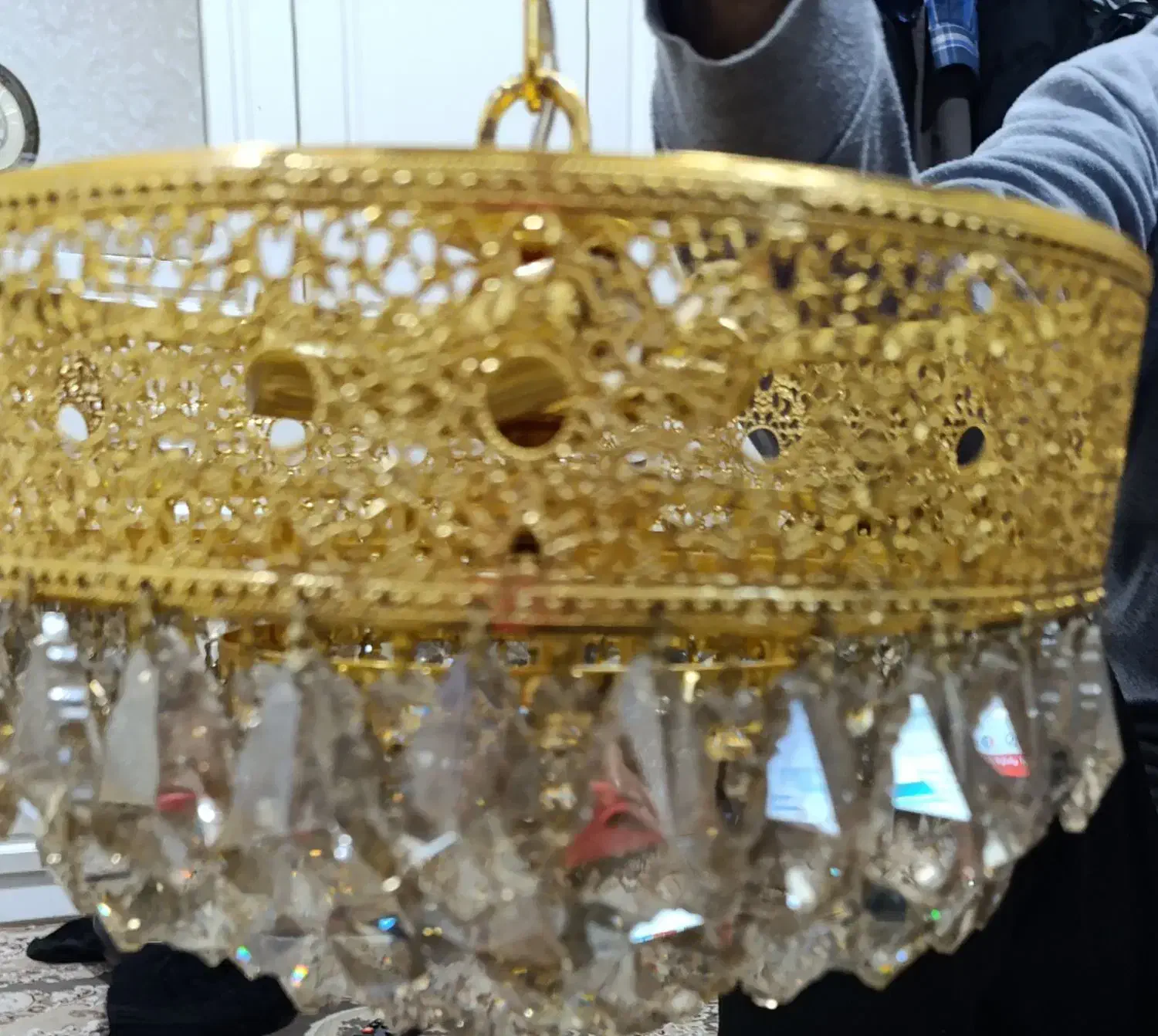 لوستر نونو رنگ ثابت بسیار شیک و خوشگل|لوستر و چراغ آویز|تهران, گلچین|دیوار