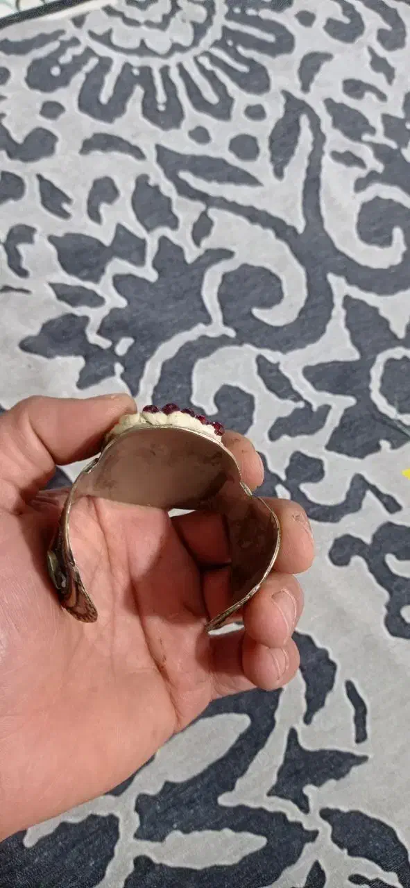 دستبند نقره انتیک قدیمی کار شده|کلکسیون اشیاء عتیقه|پاکدشت, حصار امیر|دیوار