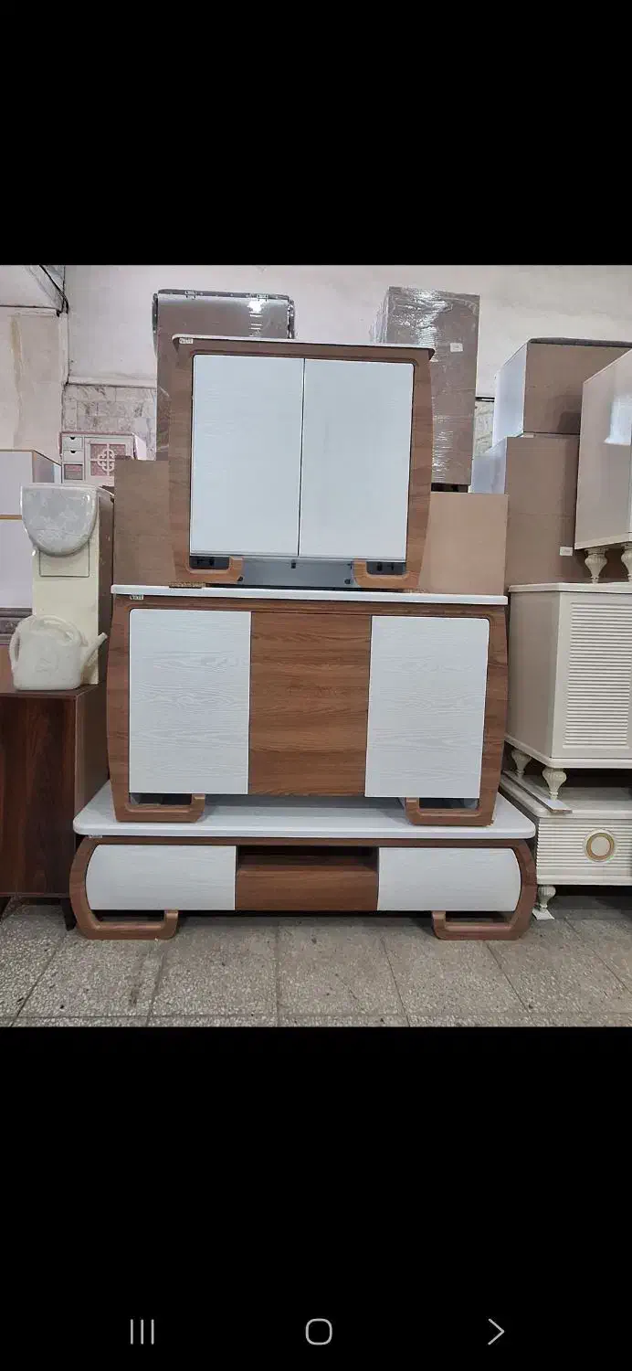 ست کامل سه‌تکه شامل * میز تلویزیون جاکفشی کنسول|بوفه، ویترین، کنسول|خمینی‌شهر, |دیوار