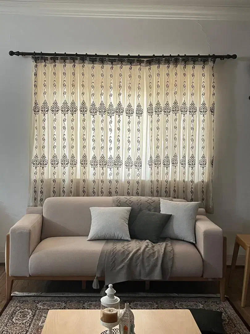 پرده حریر به همراه استر|پرده، رانر، رومیزی|چمران, |دیوار