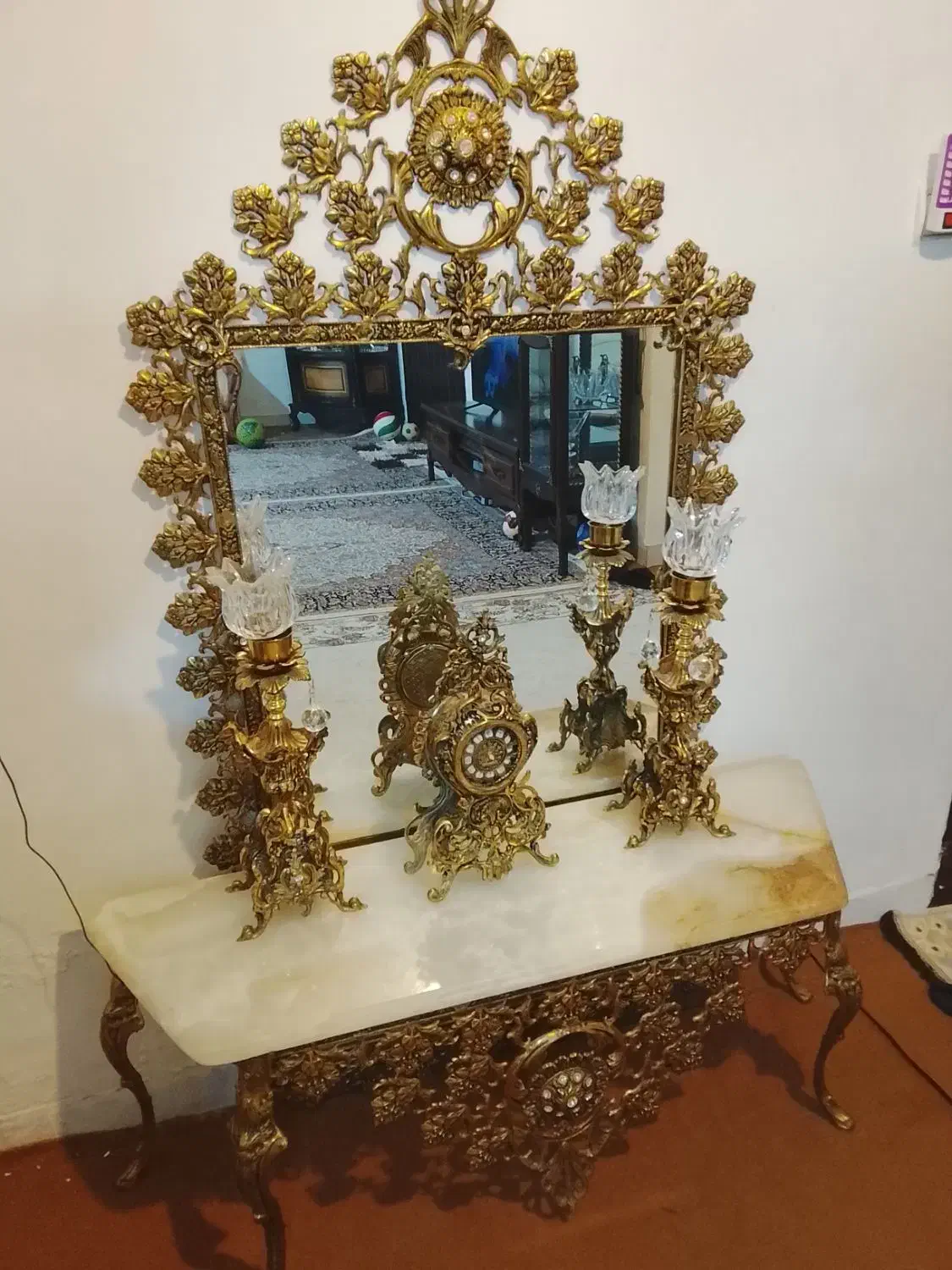 آینه شمعدان برنز|آینه|زنجان, |دیوار