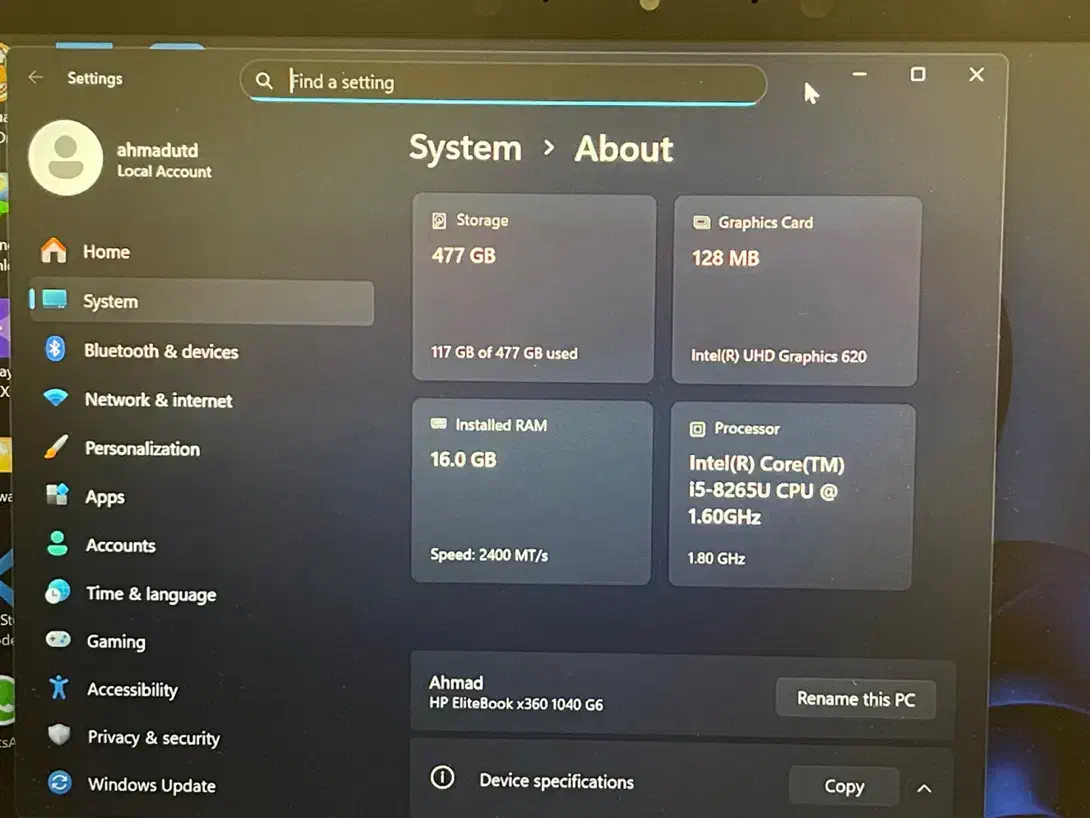 لپ تاپ hp نسل ۸ رم ۱۶|رایانه همراه|اهواز, امانیه|دیوار