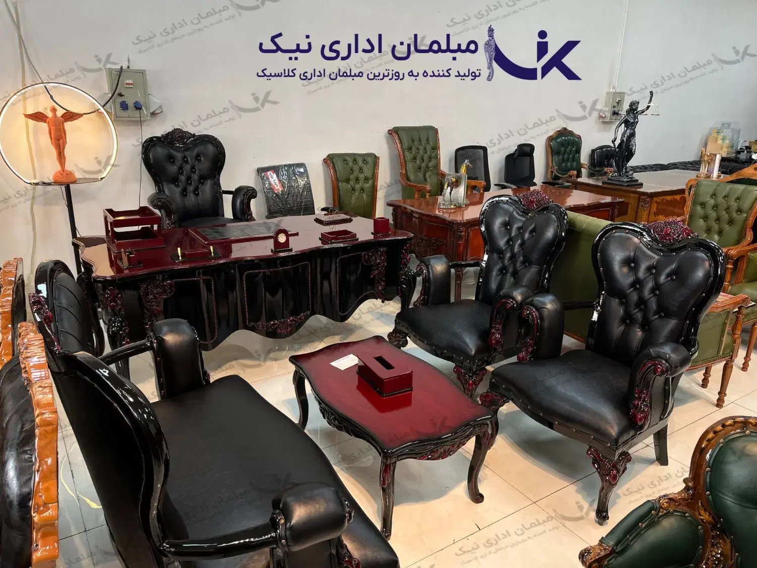 مبلمان اداری ماهگونی مشکی شرکتی|دفتر کار|تهران, وصفنارد|دیوار