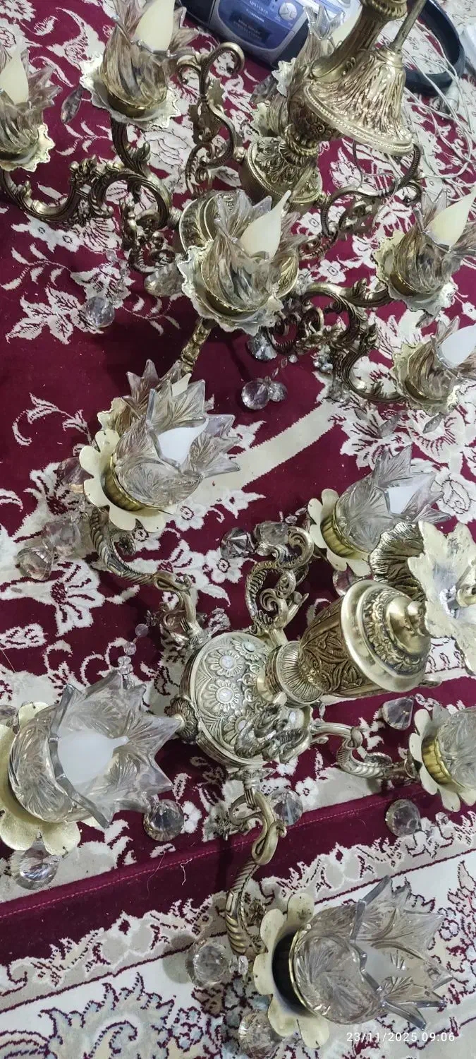 لوستر دو عدد رنگ ثابت و در حد نو|لوستر و چراغ آویز|مشهد, نوید|دیوار