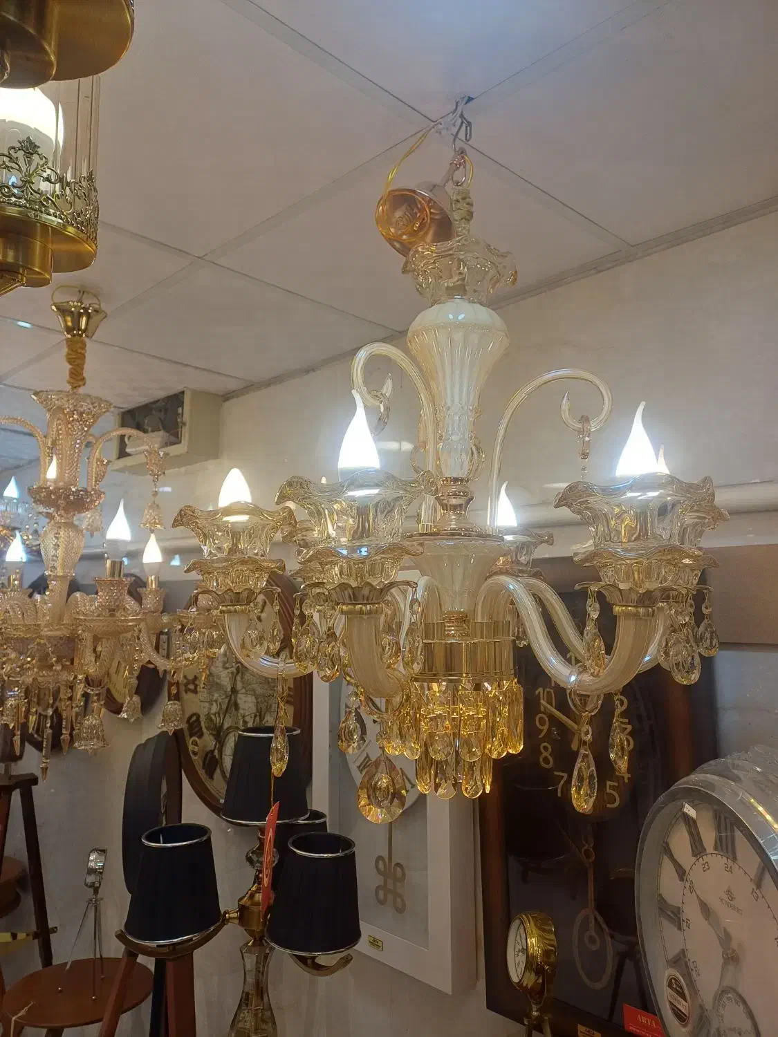 لوستر کریستالی|لوستر و چراغ آویز|همدان, |دیوار