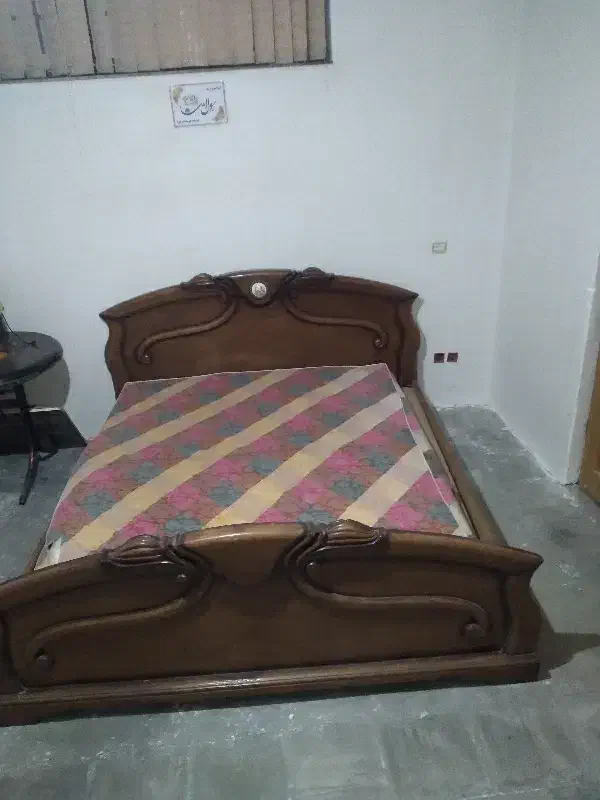 تختخواب دونفره+آینه قد بادرآور|تخت و سرویس خواب|تایباد, |دیوار