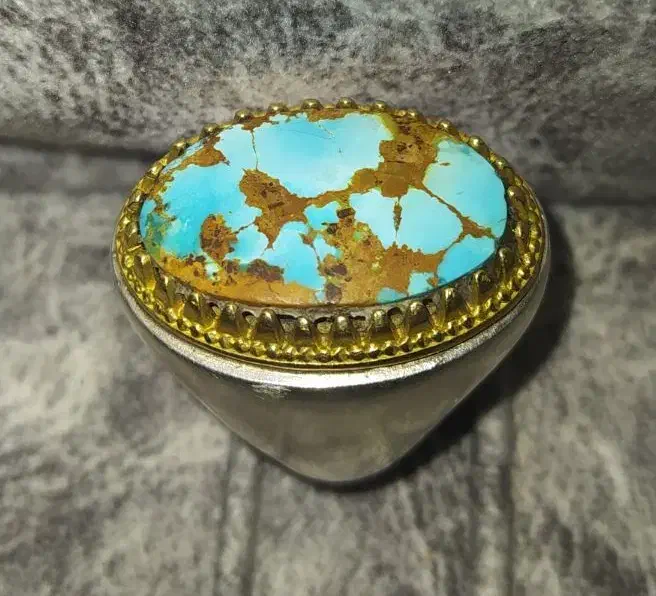 انگشتر نقره با سنگ زیبای فیروزه اصل|جواهرات|یاسوج, |دیوار